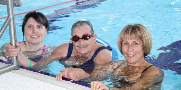 Doreen swimming with Katie and Tina
